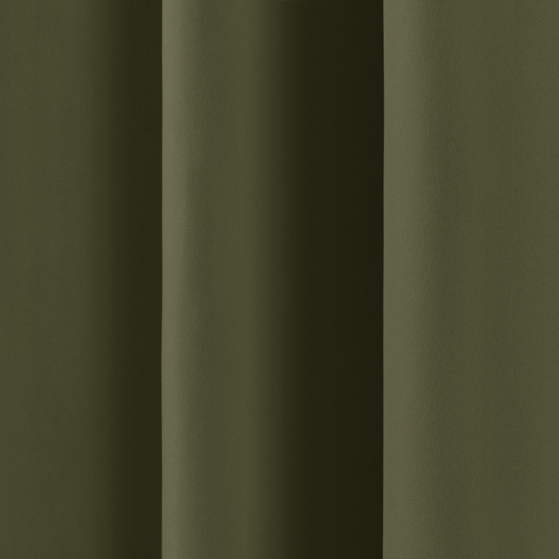 Schaeffer Solid Blackout Thermal Grommet Curtain Panels, 52" W x 63" L, Moss