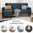 Azura 76.4“ Sofa Couch with Ottoman-1427074612