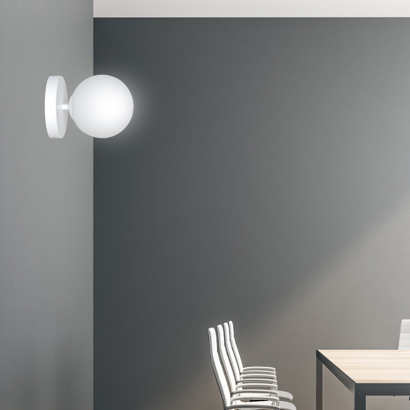 Gaen Steel Flush Mounted Sconce, White