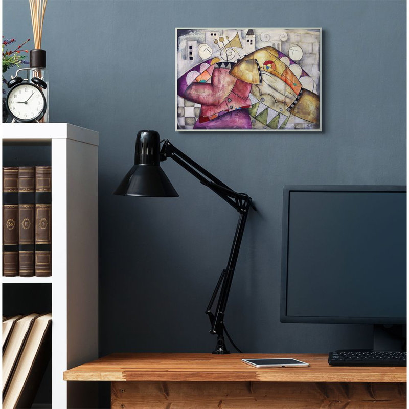 «Colorful Geometric Abstract Trumpet Drums Band Paint», impression sur toile, H 13 po x l 19 po x P 0,5 po, Plaque murale