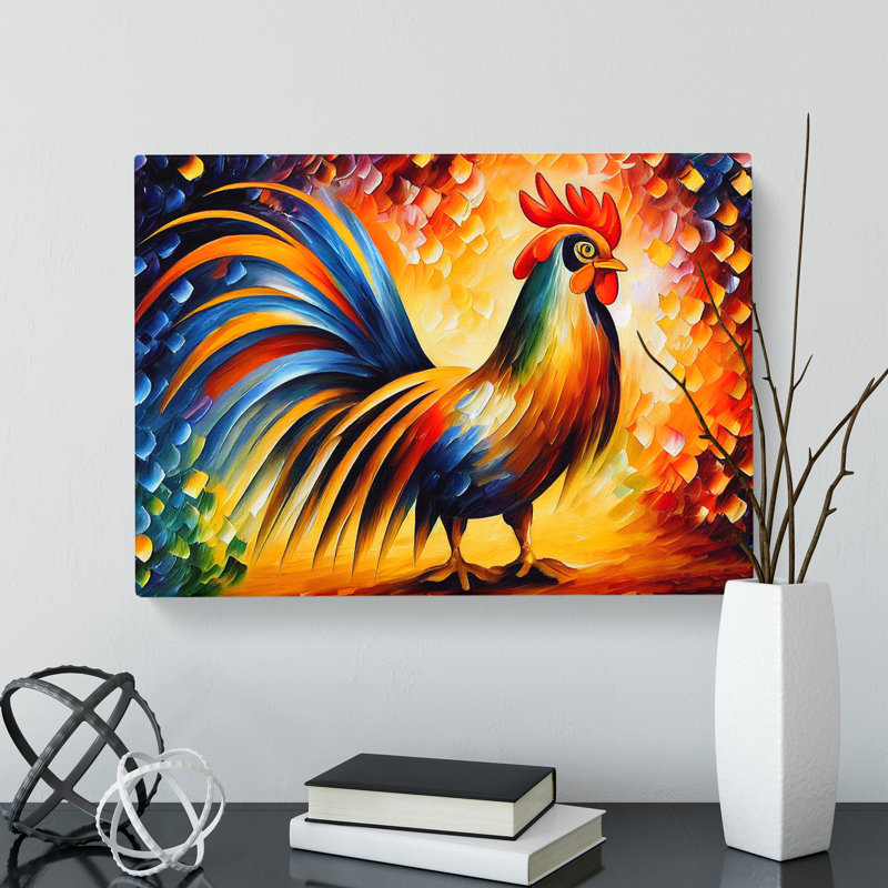 Rooster Painting Vol.2 Abstract - Wrapped Canvas, 35cm H x 50cm W x 3cm D