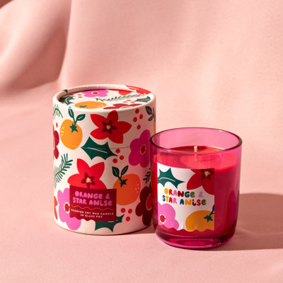 Fruity Scented Jar Candle with Glass Holder
