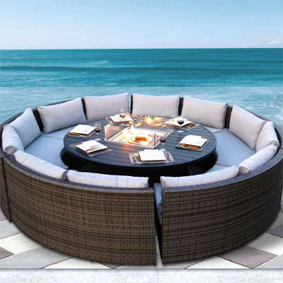 Ensemble de conversation pour 12 personnes avec coussins