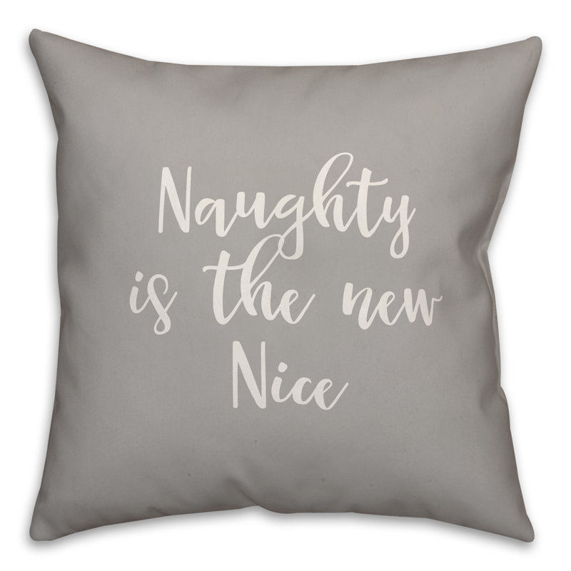  Coussin Naughty is the New Nice, Gris, Housse de coussin