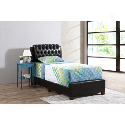 Élégant lit simple contemporain brun foncé