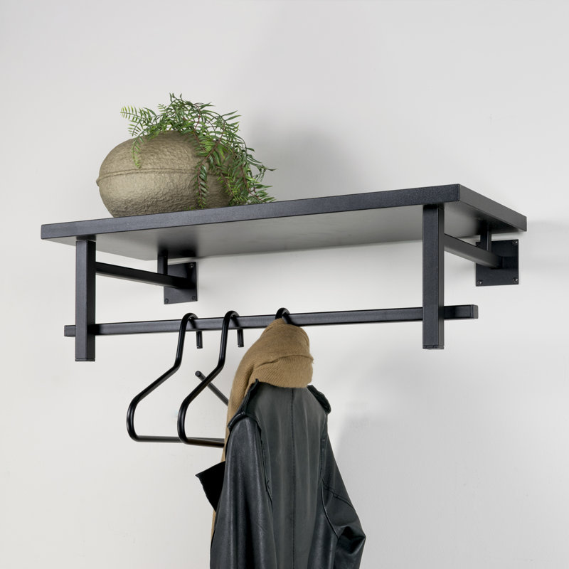 Metal Wall Wall Mounted Coat Rack, Black
