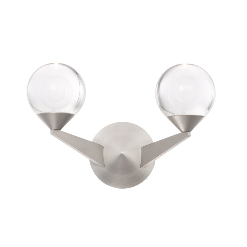 Double Bubble 2 - Light LED Armed Sconce, Silver
