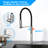 Single Handle Pull-Down Sprayer Kitchen Faucet with 360° Swivel Spout in Brushed Nickel