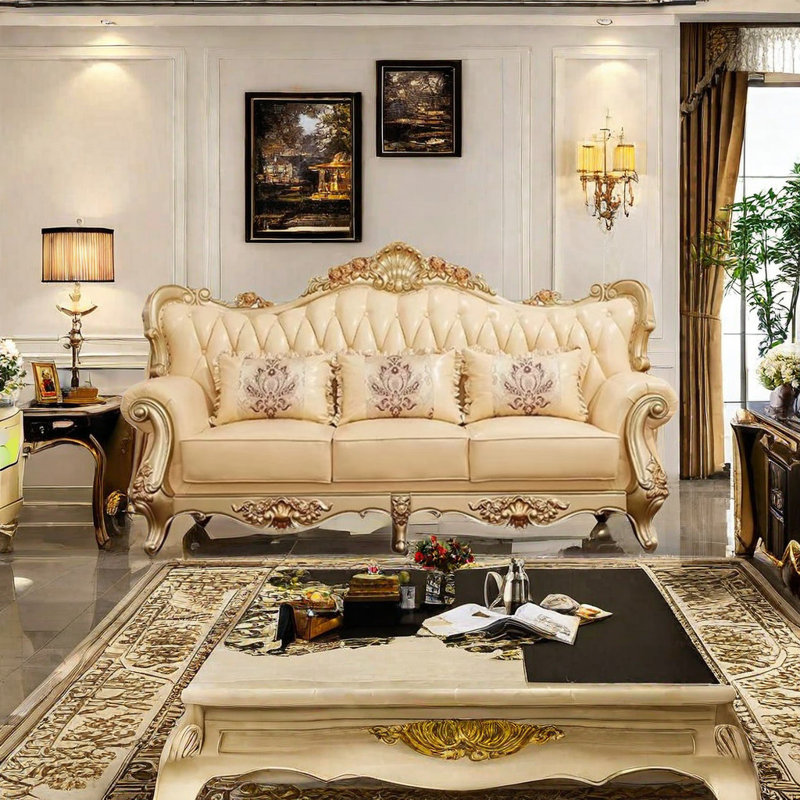 90.55'' Leather Sofa