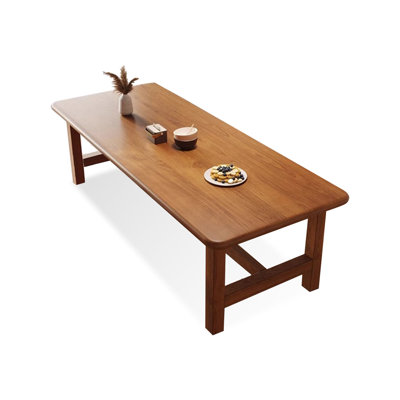Brown Rectangular Solid Wood Dining Table
