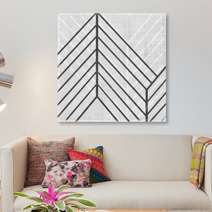 « diametric v », impression sur toile, H 12 po x l 12 po x P 0,75 po, Pas de tapis, Toile tendue