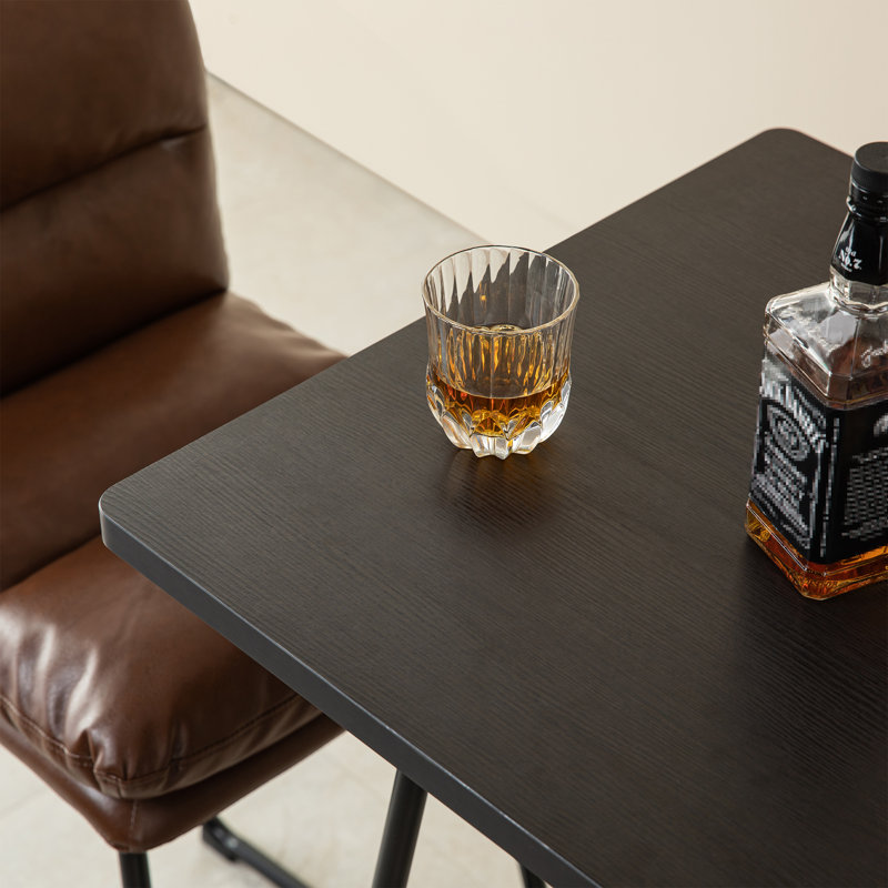 Carrel Industrial Modern Square Bar Table , Black