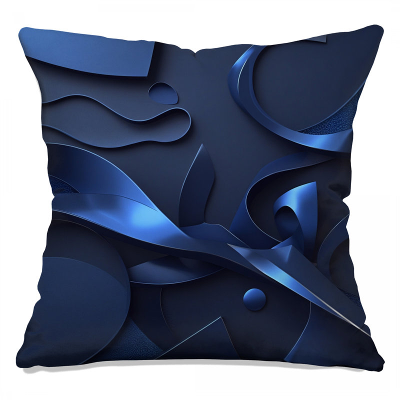 Coussins décoratifs bleus à formes abstraites, 16 x 16 inches