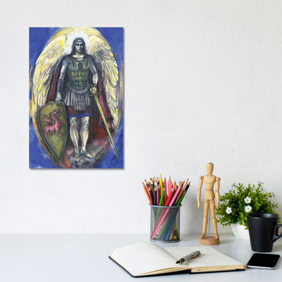 The Seven Archangels - Archangel Michael With Sword by Fanitsa Petrou - Wrapped Canvas Print
