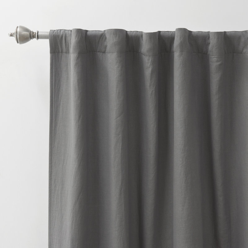 Rideau simple occultant et isolant Gabriella, Gris foncé