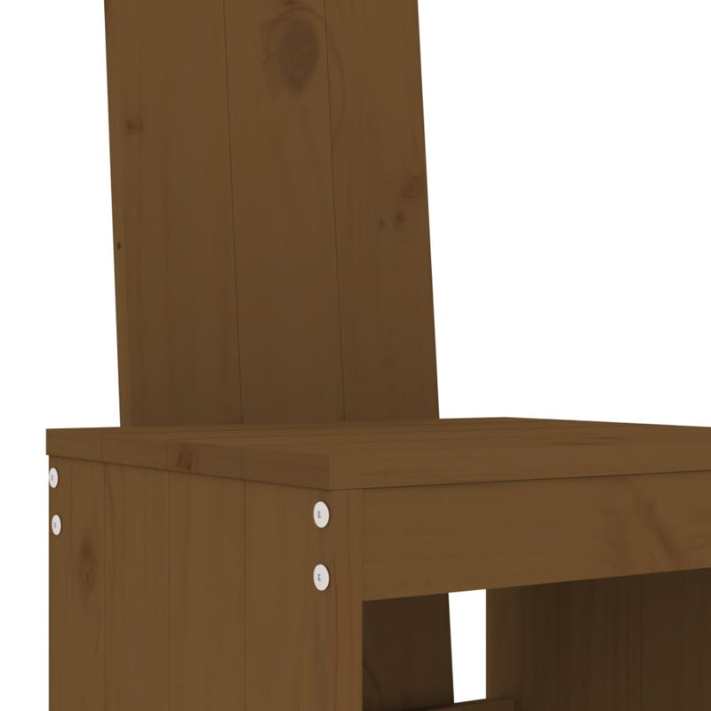 Autiana Brayden Studio Bar Set with Wood Frame and Solid Wood Outer Material, Honey Brown