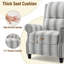   Ameiah Upholstered Farmhouse Manual Push Back Recliner with Solid Wood Legs-732324572