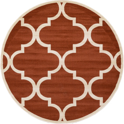 Tapis rouge rouille / blanc Molly