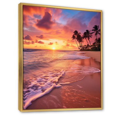 «Beach Photo Sunset Serenade III», reproduction sur toile