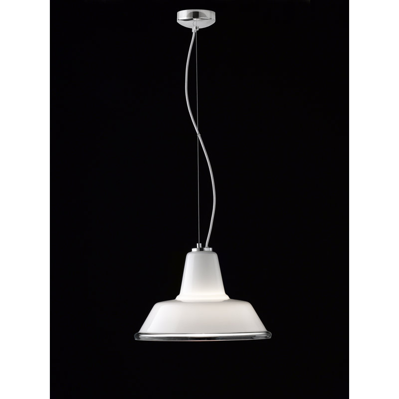 1 - Light Dome Pendant, Chrome/White, White