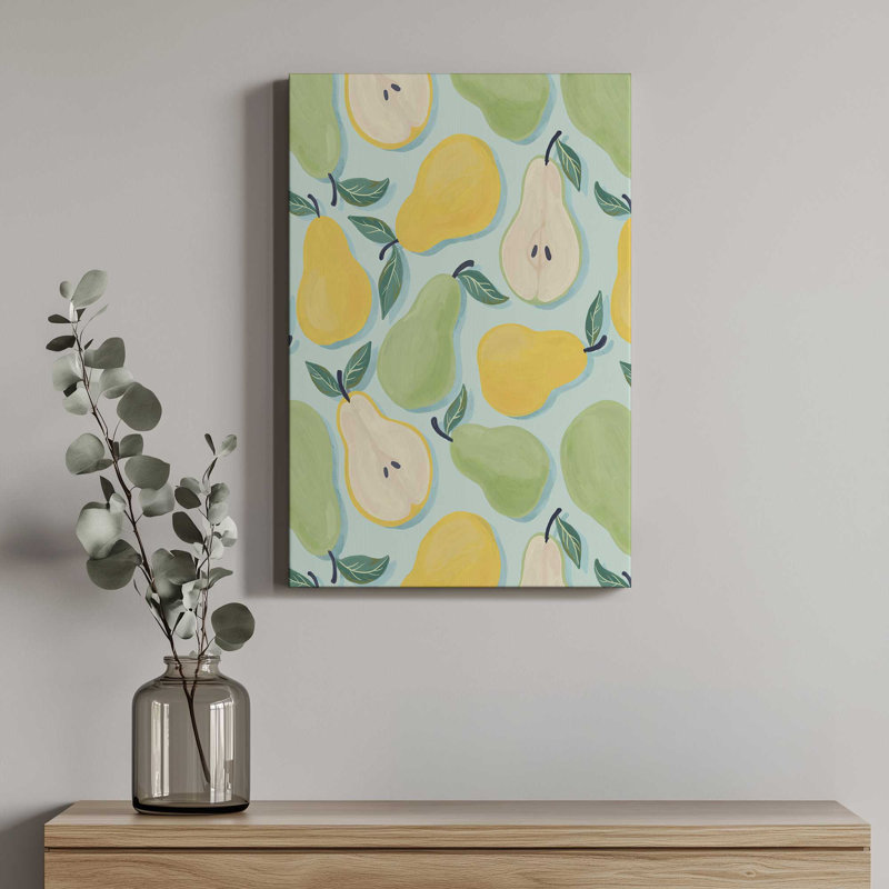 «Fruit Salad Collection Pears» par Garima Dhawan, reproduction d'art sur toile, H 48 po x l 36 po