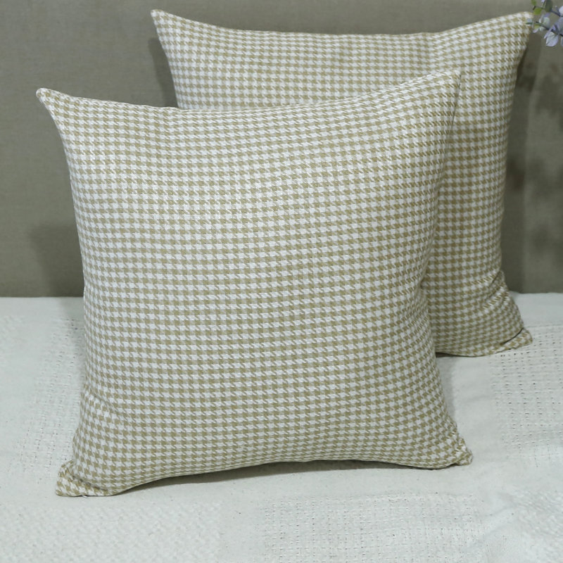 Altun Geometric Square Throw Pillow Cover, Cream