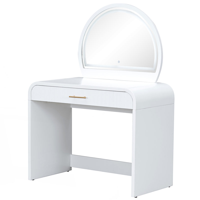 Coiffeuse de maquillage avec miroir lumineux à écran tactile, coiffeuse avec tiroir