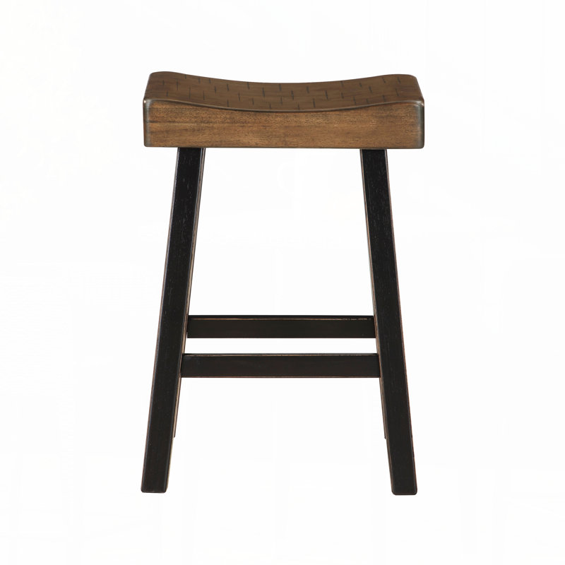 Ensemble de 4 tabourets à hauteur de comptoir, tabourets de table et de comptoir de style transitionnel meubles en bois d'hévéa noir et brun