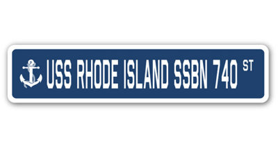 Rhode Island Ssbn 740 Street Sign Heavy Duty Plastic 4" X 18"