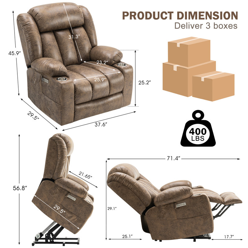 Fauteuil inclinable Zisel, Brun