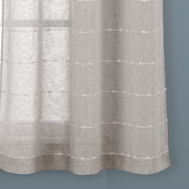 Paire de rideaux transparents avec œillets Farmhouse, Gris