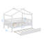 Lit double en bois avec thème de maison, lit gigogne escamotable, toit et barrière de sécurité-1204557877