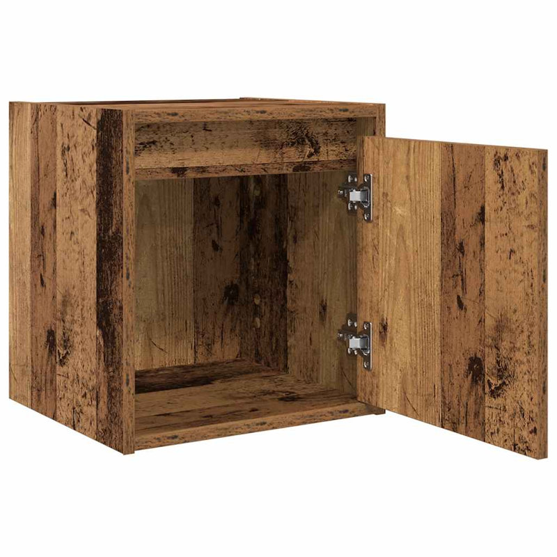 Wall-Mounted Bedside Cabinet 38X34x40 Cm, Old Wood, 1