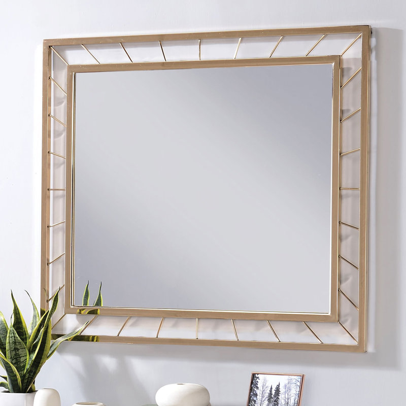 Miroir contemporain l 39,9 po, doré