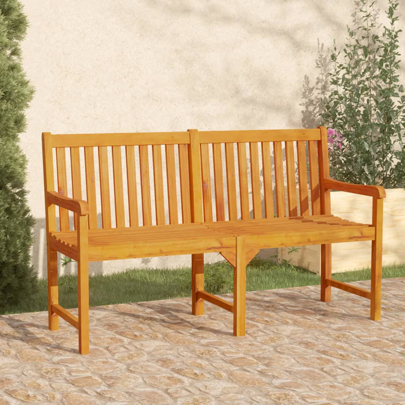 Abisha Solid Wood Acacia Outdoor Bench, 90 x 150 x 55.5cm
