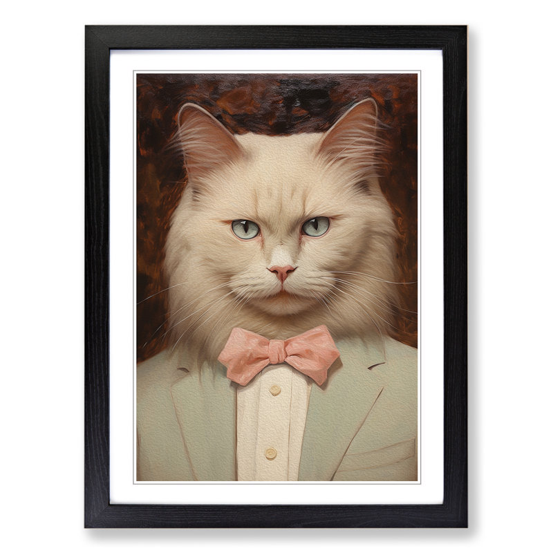 Ragdoll Cat Dadaism - Single Picture Frame Print on Wood, Black Framed, 46cm H x 34cm W