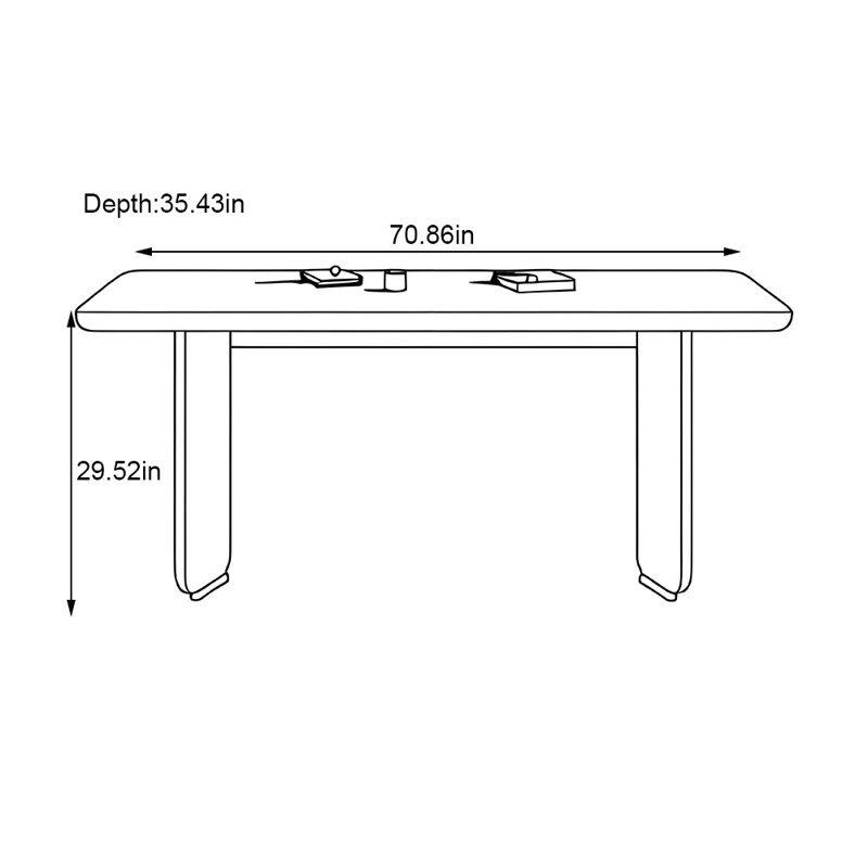 Table de salle à manger Light Luxury, H 29,52 po x L 70,86 po x l 35,43 po