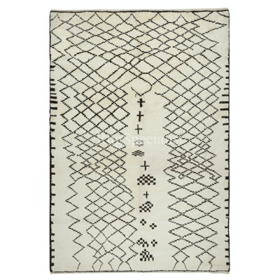 Modern Moroccan Azilal Rug, 100% Wool Carpet
