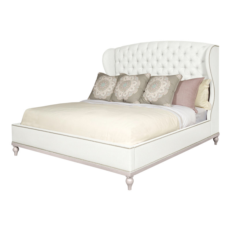 Emma Queen Upholstered Panel Bed, Navajo, Yes, Kempsey Sheepskin
