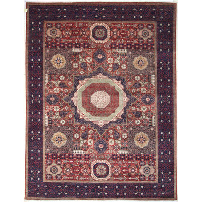 Traditional, Transitional One-of-a-Kind Rectangle 9' X 11'7" Wool Area Rug Red