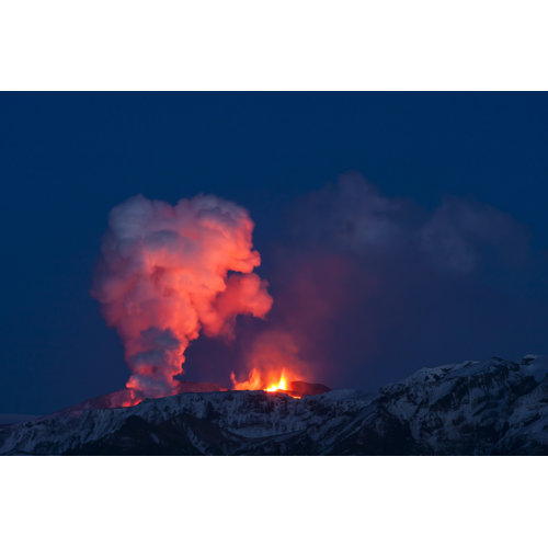 Hokku Designs Icelandic Volcano Eruption On Canvas Print 