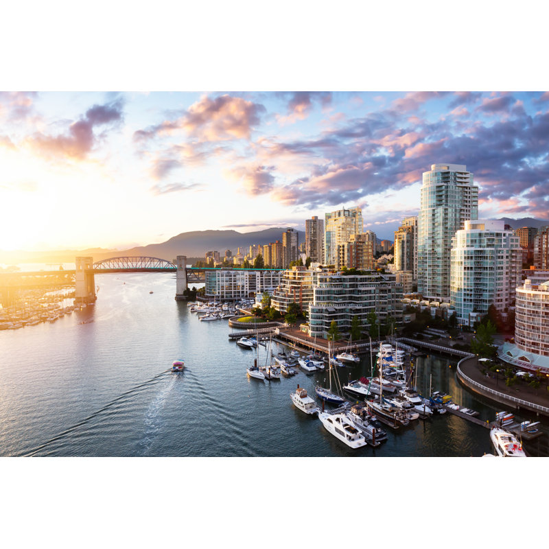 False Creek, Downtown Vancouver - Wrapped Canvas Print, 30cm H x 46cm W