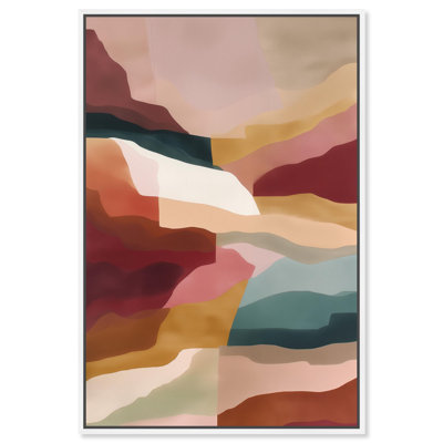 Gemstone Fields V Canvas Print Pink Modern Wall Art by Art Remedy, White Frame, 10 x 15