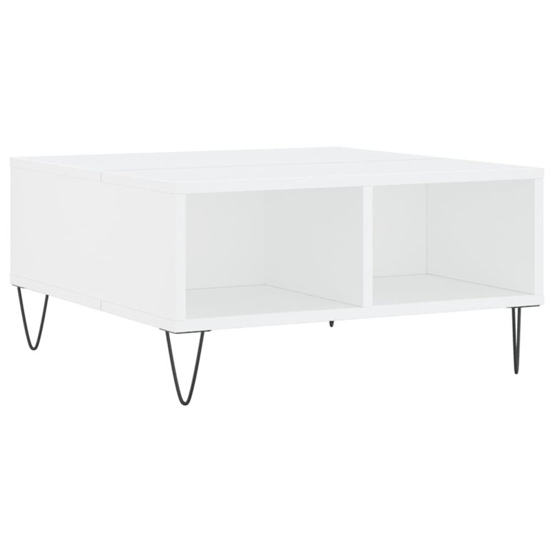 Baldovino Four Leg Coffee Table with Storage, White