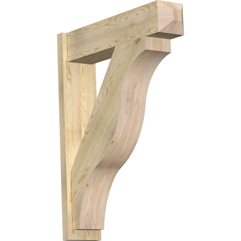 Persienne en bois rustique Funston Craftsman, Sapin Douglas de 6 po (sciage brut), P 32 po x H 38 po