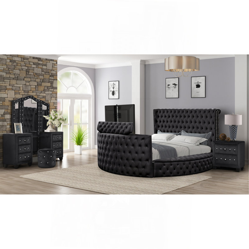 Ensemble de chambre avec grand lavabo en cristal 4 pièces Crystal