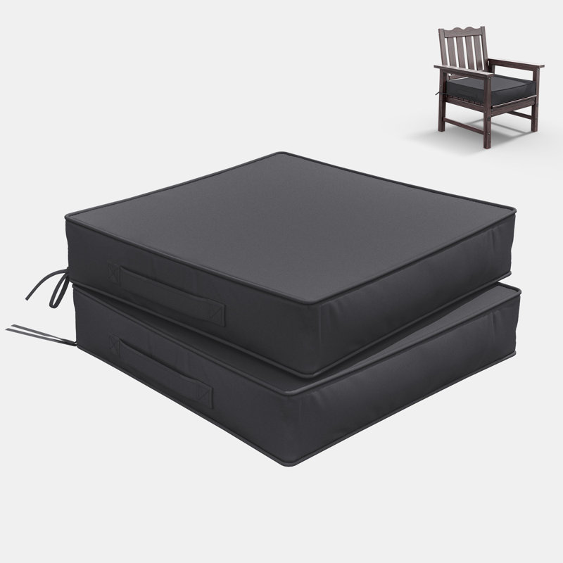 Outdoor 5” Seat Cushions And 24”X24” Outdoor Cushions Dining Seat Cushions , Dark Gray