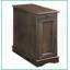 Table basse transitionnelle en placage de bois gris avec prise USB, porte-gobelet coulissant et amp; Armoire de rangement-121049640