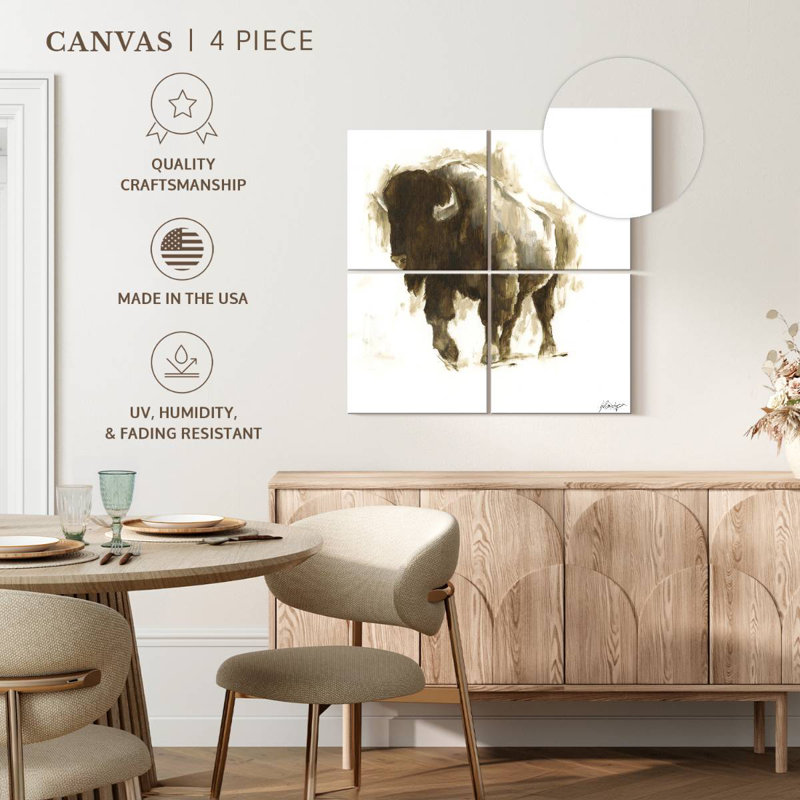Bison rustique Brampt II, H 18 po x l 18 po