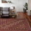 Tapis rouille / rose en laine tissé à la main et à plat semi-antique de conception unique 6 pi 2 po x 7 pi 10 po Lowanda